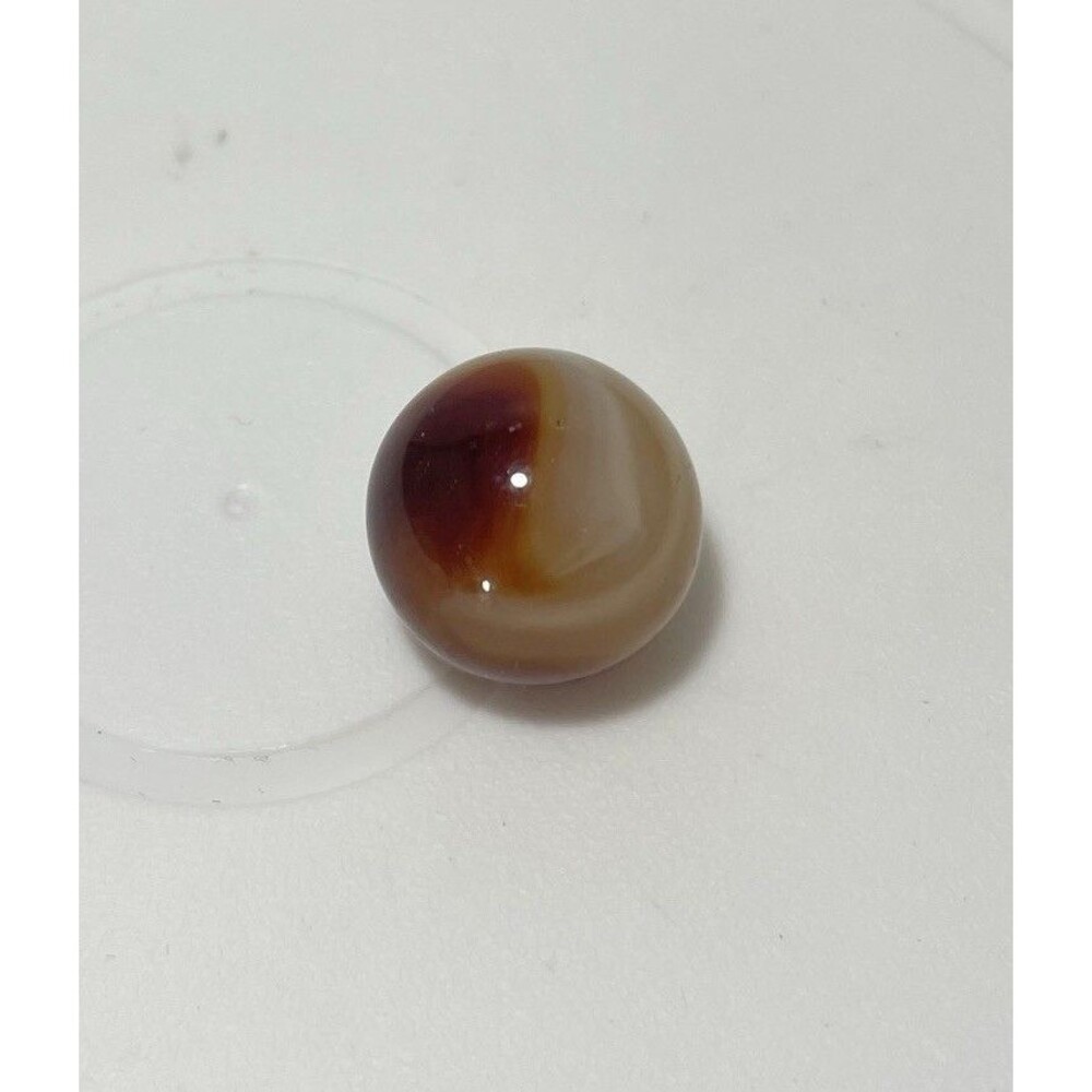 Vintage Uranium Glass Marble 6/8” UV Reactive Slag Red Brown Cream Glow - Picture 6 of 7